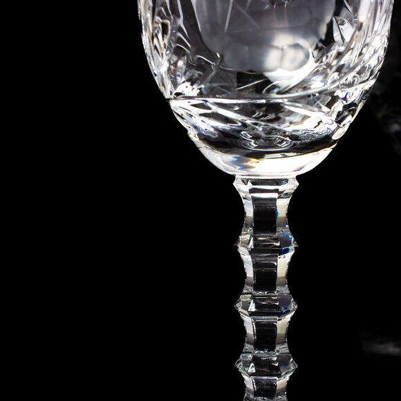 Crystal Wine Glasses | Beautifully Etched with Floral Designs | Set of 2 - Picture 4 of 8